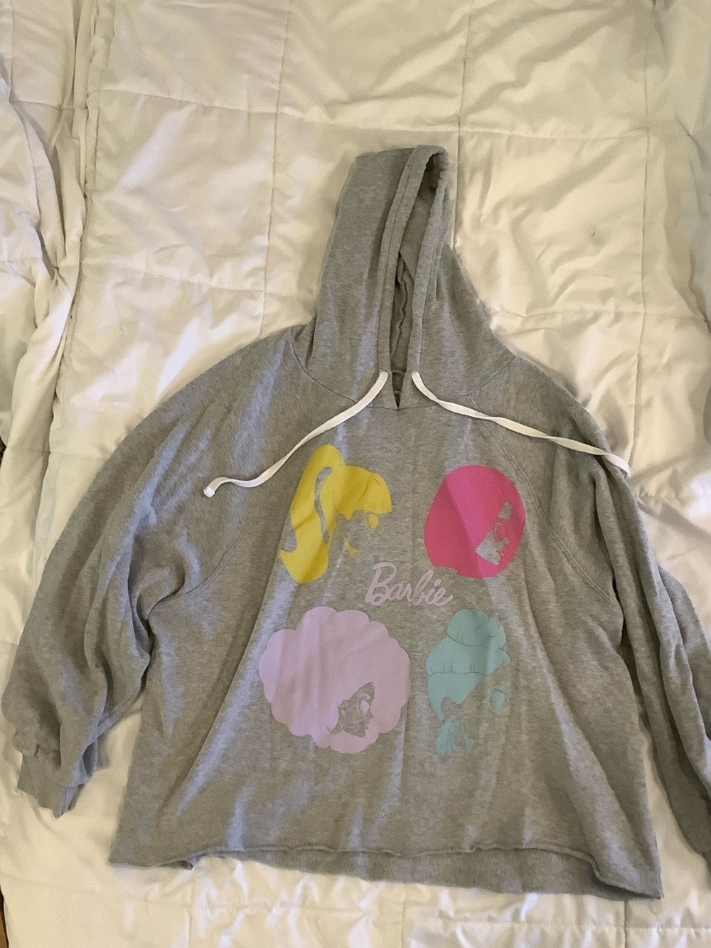Grayson Threads Gray Barbie Graphic Hoodie with Pastel Accents
